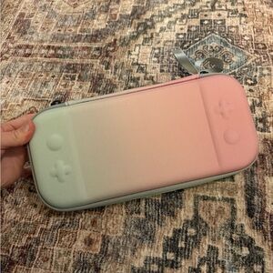 Pastel Pink and Mint Nintendo Switch Gaming Console Case